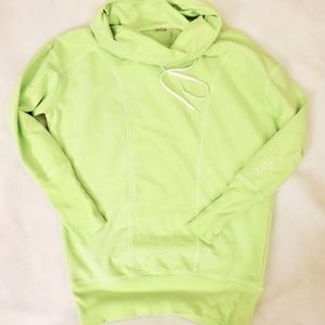 Zella Pullover cowl neck lime green long sleeves